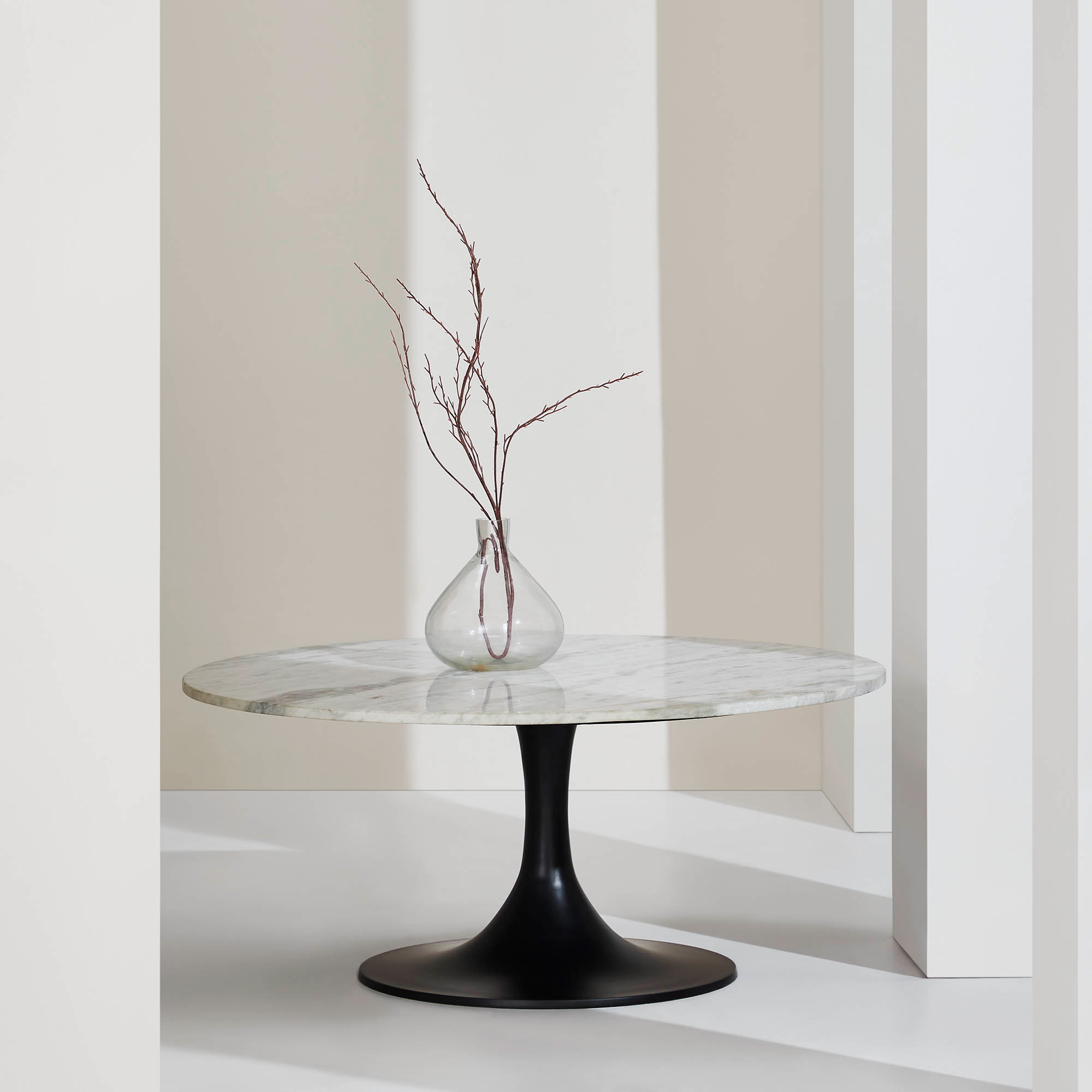 Renwil Loveada Coffee Table - White Marble/Matte Black