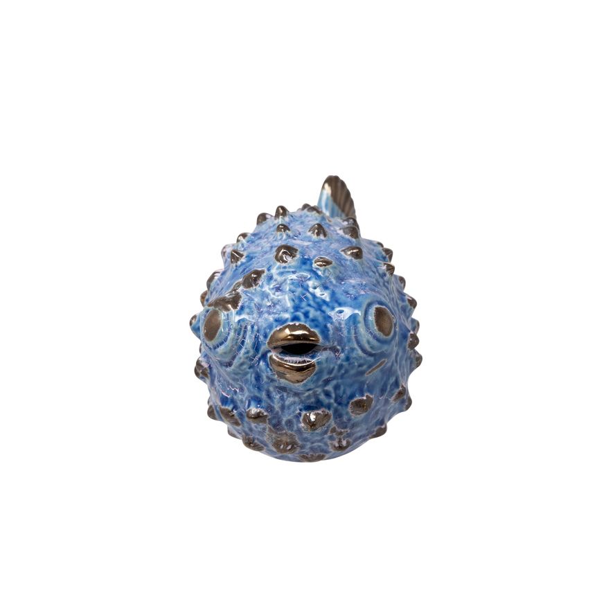 Sagebrook 10" Ceramic Blowfish Figurine - Blue