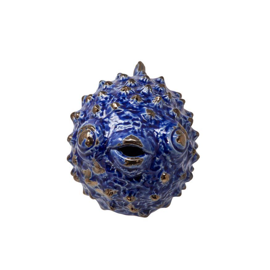 Sagebrook 8" Ceramic Puffer Fish - Blue