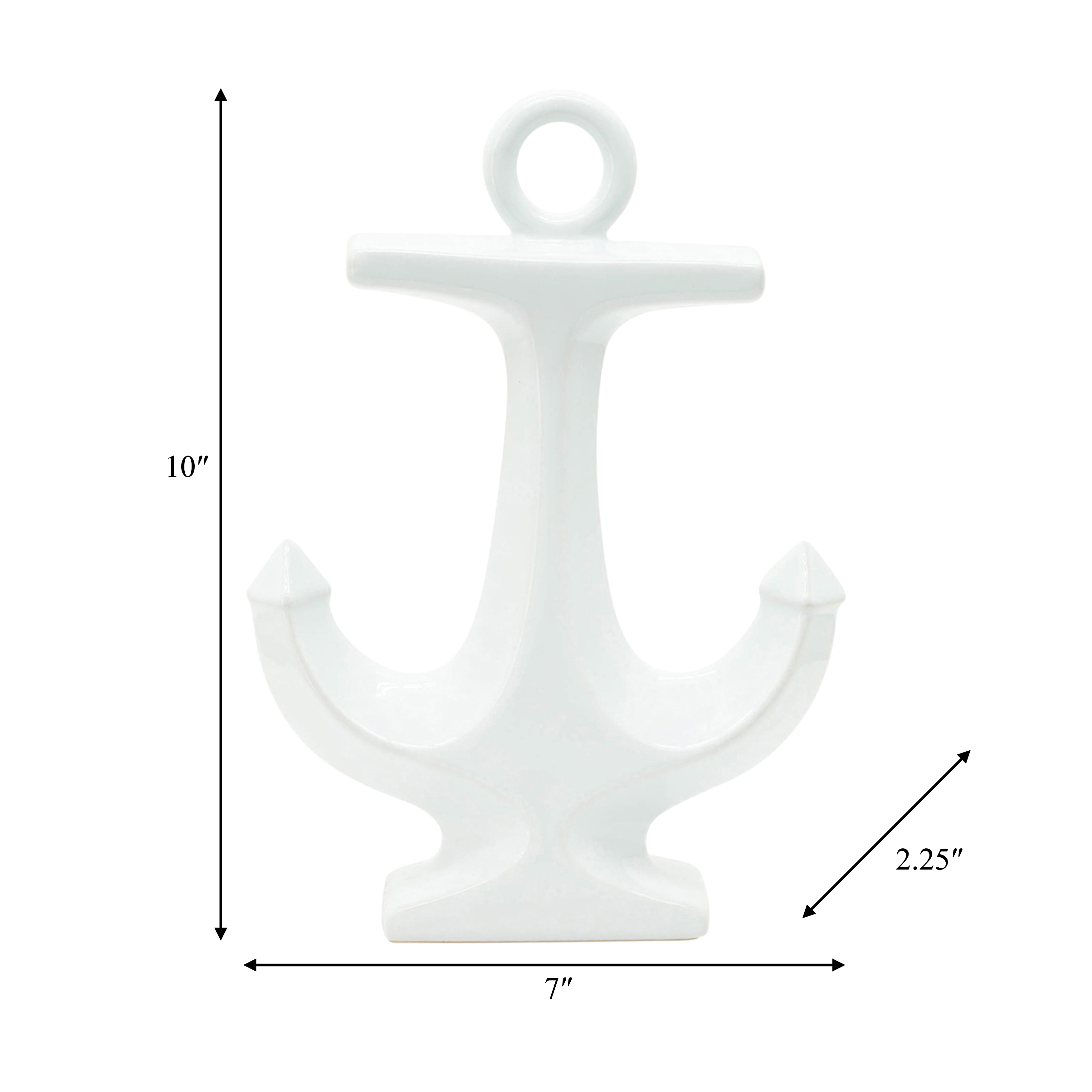 Sagebrook 10" Ceramic Anchor - White