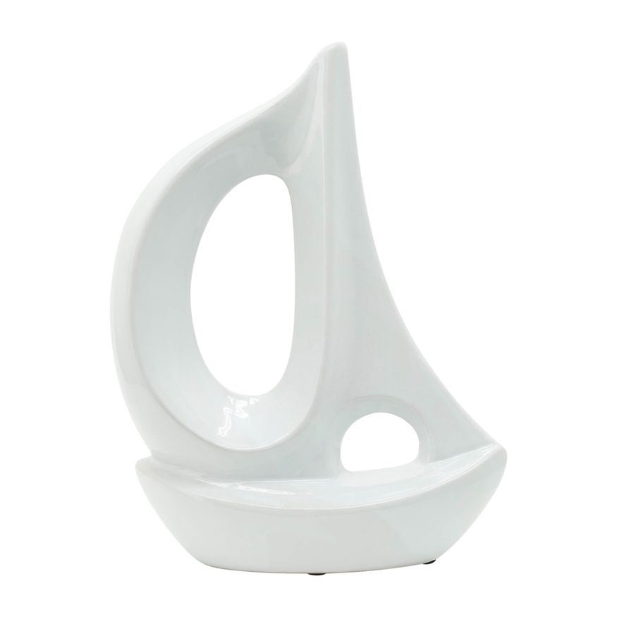 Sagebrook 13" Ceramic Sailboat - White