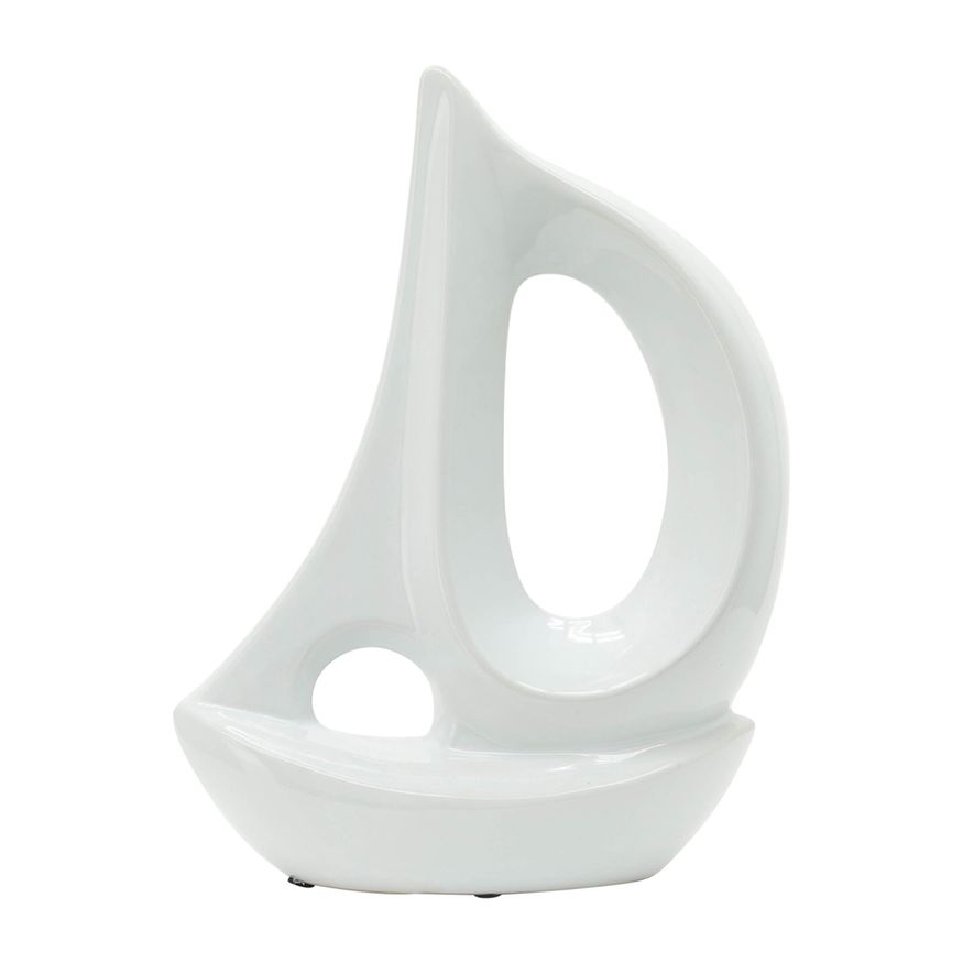 Sagebrook 13" Ceramic Sailboat - White