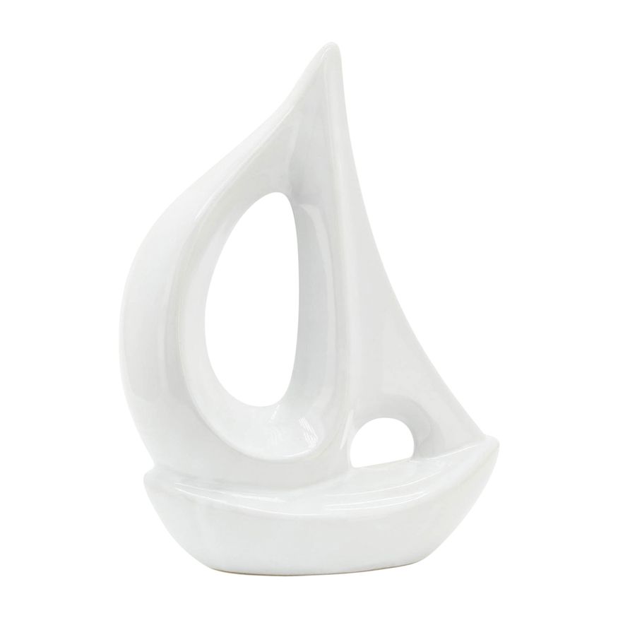 Sagebrook 8" Ceramic Sailboat - White