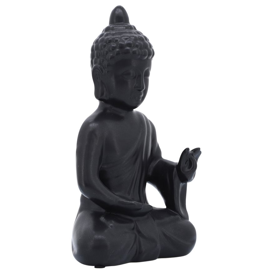 Sagebrook 10" Ceramic Seated Buddha - Black