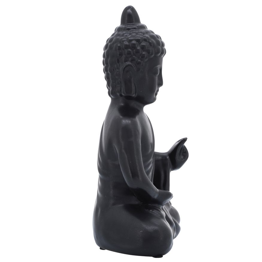 Sagebrook 10" Ceramic Seated Buddha - Black