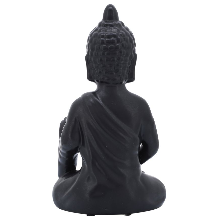 Sagebrook 10" Ceramic Seated Buddha - Black