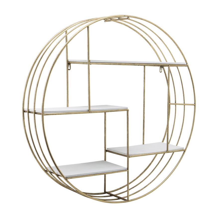 Sagebrook Round Wood/Metal Wall Shelf - Gold