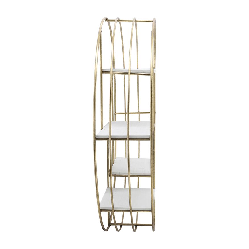 Sagebrook Round Wood/Metal Wall Shelf - Gold