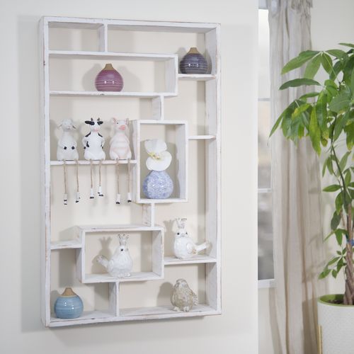 Sagebrook Wooden Multi-Tier Wall Shelf - Whitewash