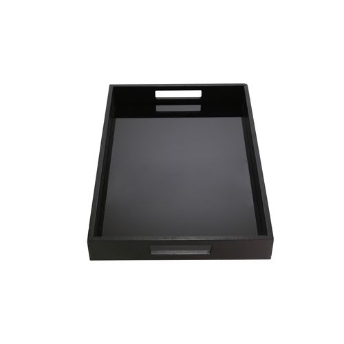 Sagebrook - Wood/Glass Tray in Black