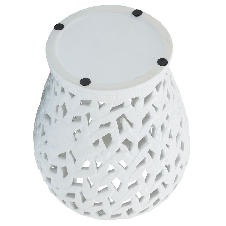 Sagebrook 18" Pierced Temple Jar - White