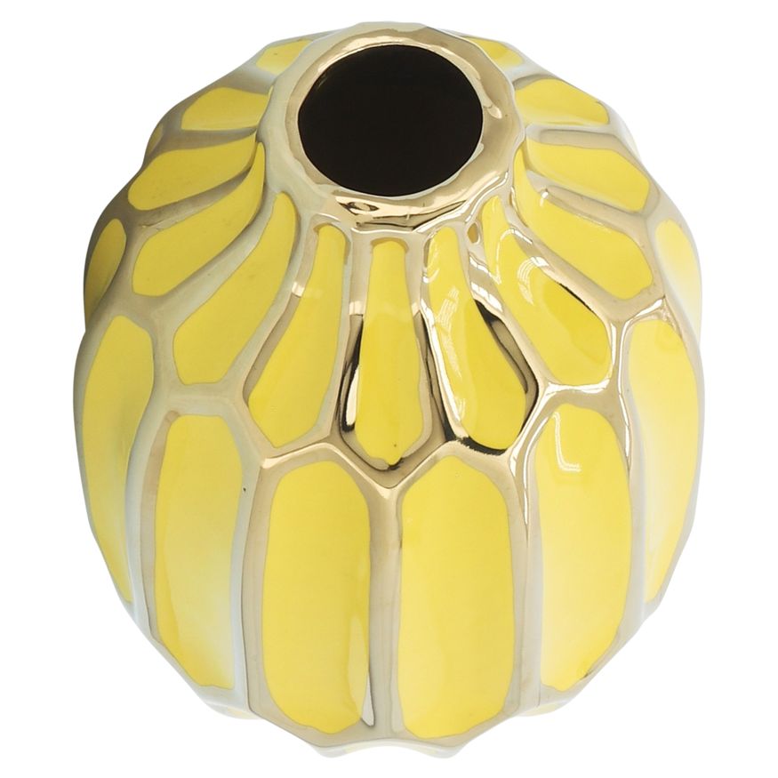 Sagebrook 8" Ceramic Vase - Yellow/Gold