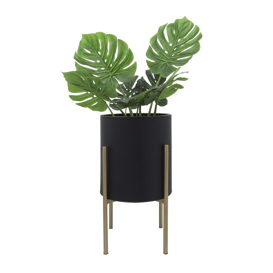 Sagebrook™ Planters On Metal Stand (Set Of 2) - Black/Gold