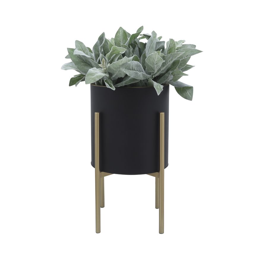 Sagebrook™ Planters On Metal Stand (Set Of 2) - Black/Gold