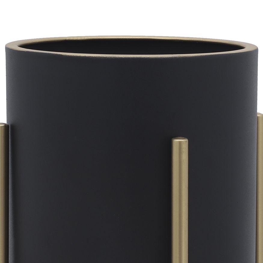 Sagebrook™ Planters On Metal Stand (Set Of 2) - Black/Gold