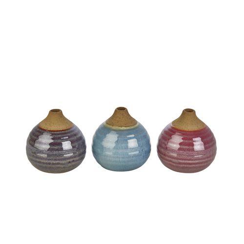 Sagebrook Glazed Bud Vases (Set Of 3)