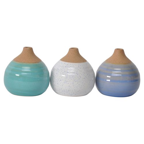 Sagebrook Glazed Bud Vases (Set Of 3)