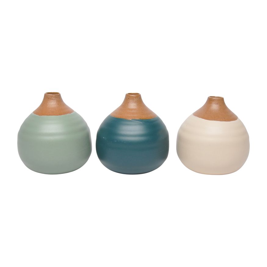 Sagebrook Glazed Bud Vases (Set Of 3)