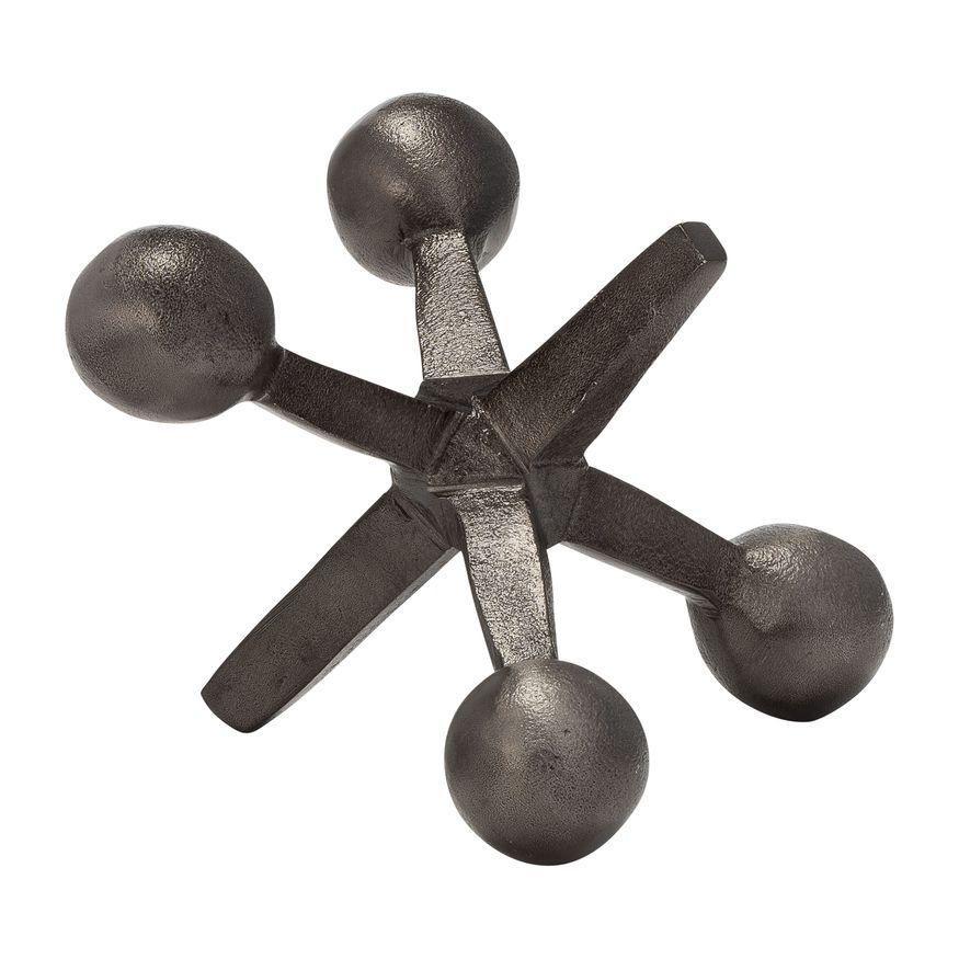 Sagebrook™ 5" Metal Jacks Decor - Gunmetal