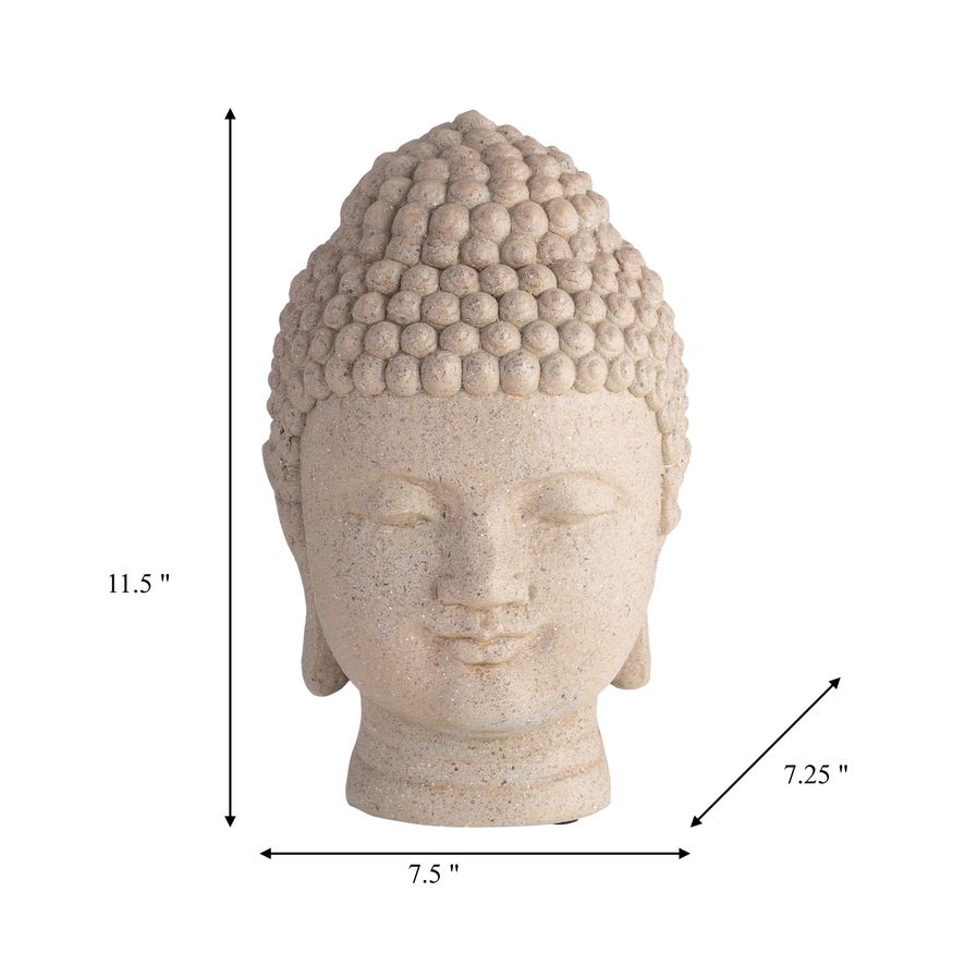 Sagebrook - 11.5" Resin Buddha Head in Stone