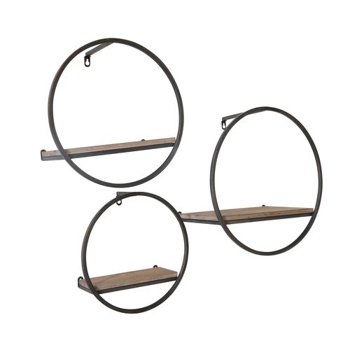 Sagebrook Wood/Metal Wall Shelves (Set Of 3)