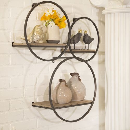 Sagebrook Wood/Metal Wall Shelves (Set Of 3) - Brown