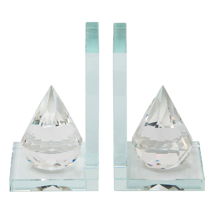 Sagebrook - Crystal Teardrop Bookends (Set Of 2)