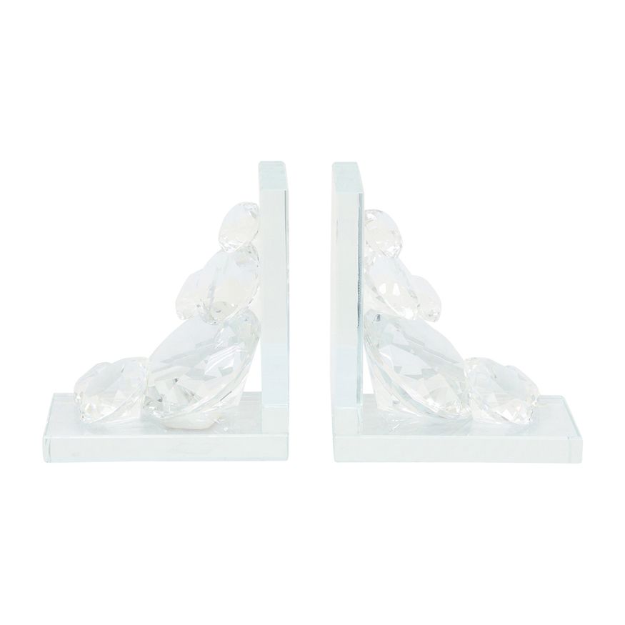 Sagebrook - Crystal Diamond Bookends (Set Of 2)