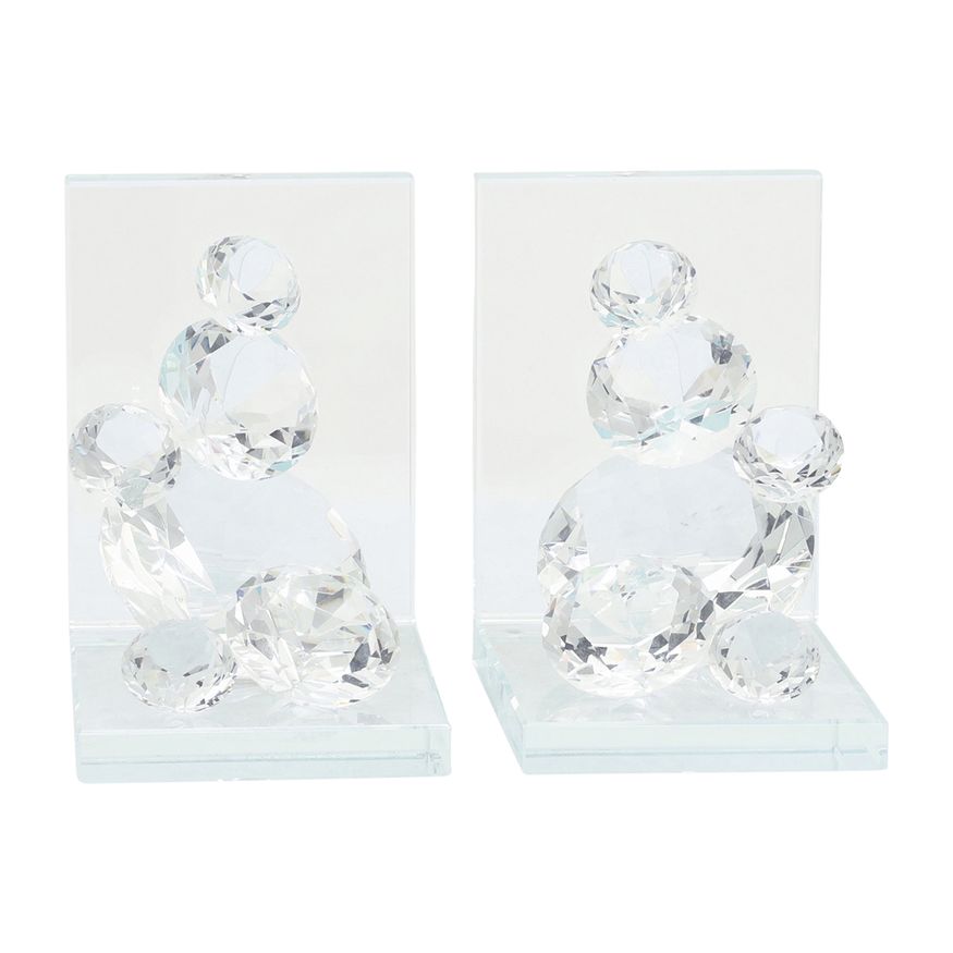 Sagebrook - Crystal Diamond Bookends (Set Of 2)