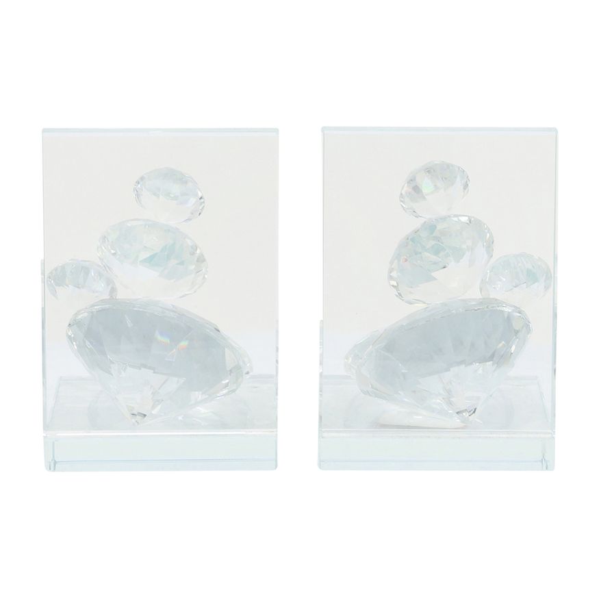 Sagebrook - Crystal Diamond Bookends (Set Of 2)