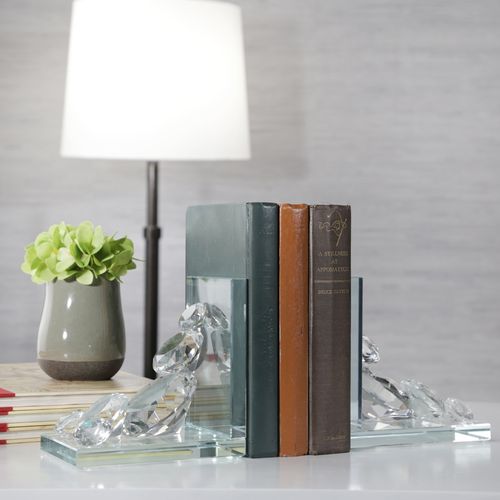 Sagebrook - Crystal Diamond Bookends (Set Of 2)