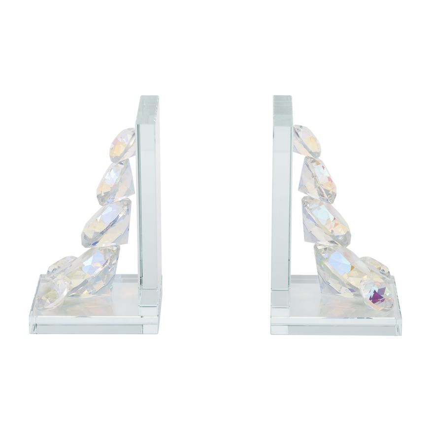 Sagebrook - Crystal Diamond Bookends (Set Of 2) in Rainbow