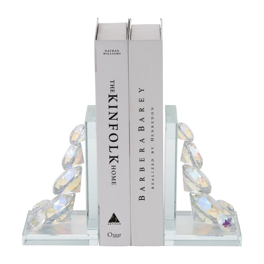 Sagebrook - Crystal Diamond Bookends (Set Of 2) in Rainbow