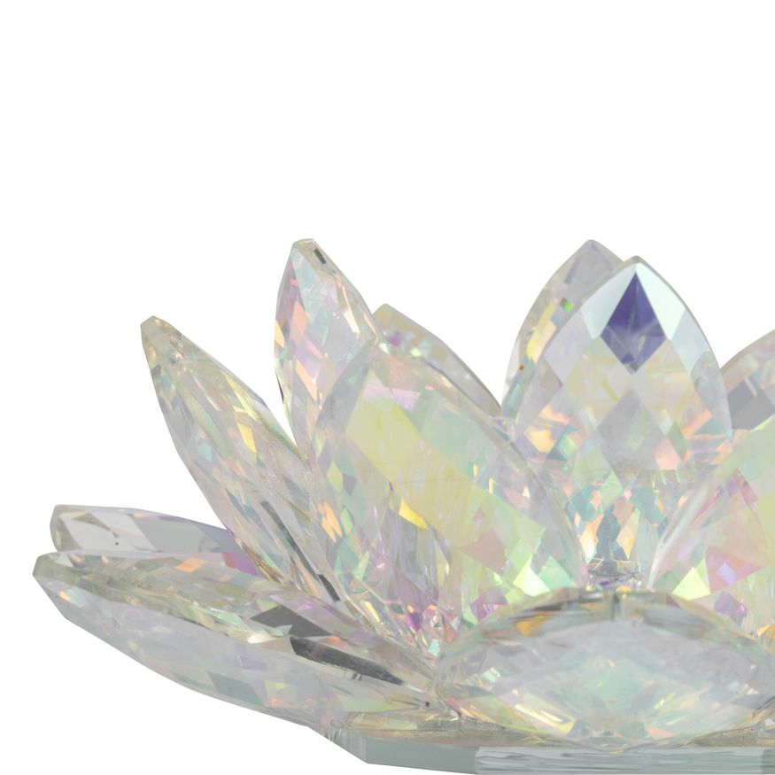 Sagebrook 8.25" Crystal Lotus Votive Holder - Rainbow