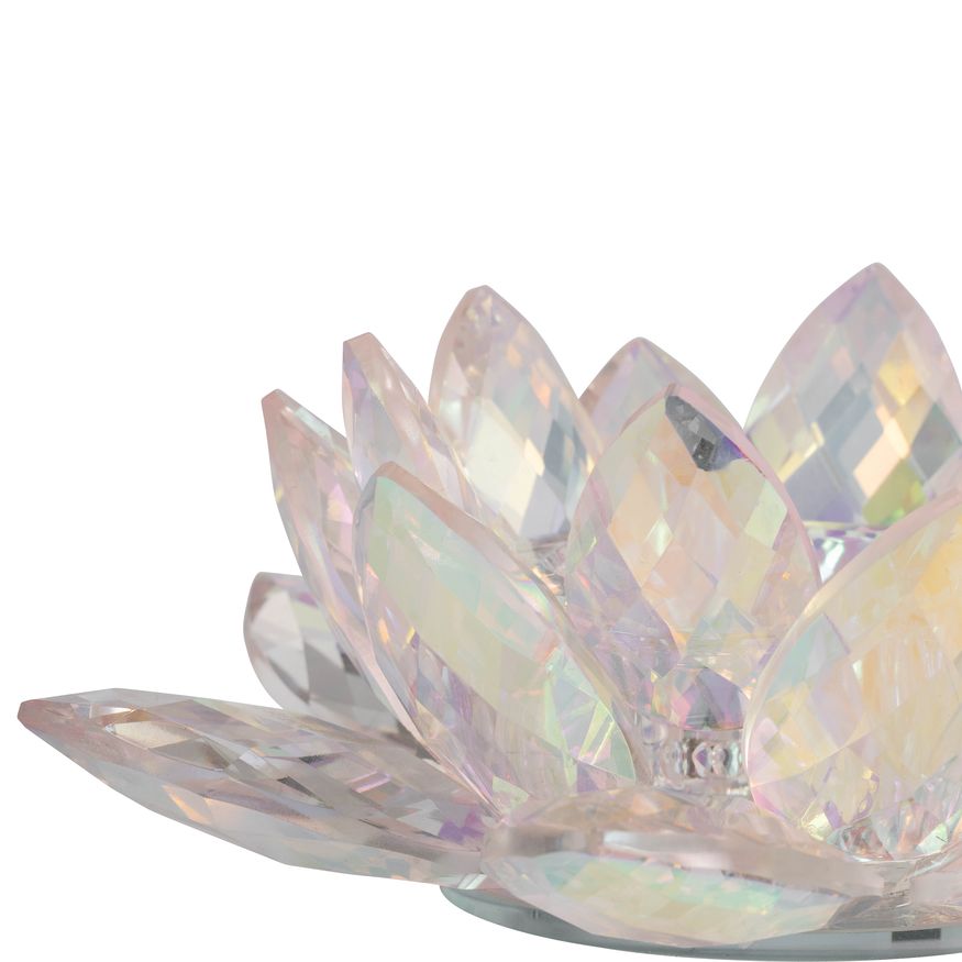 Sagebrook 8.25" Crystal Lotus Votive Holder - Blush