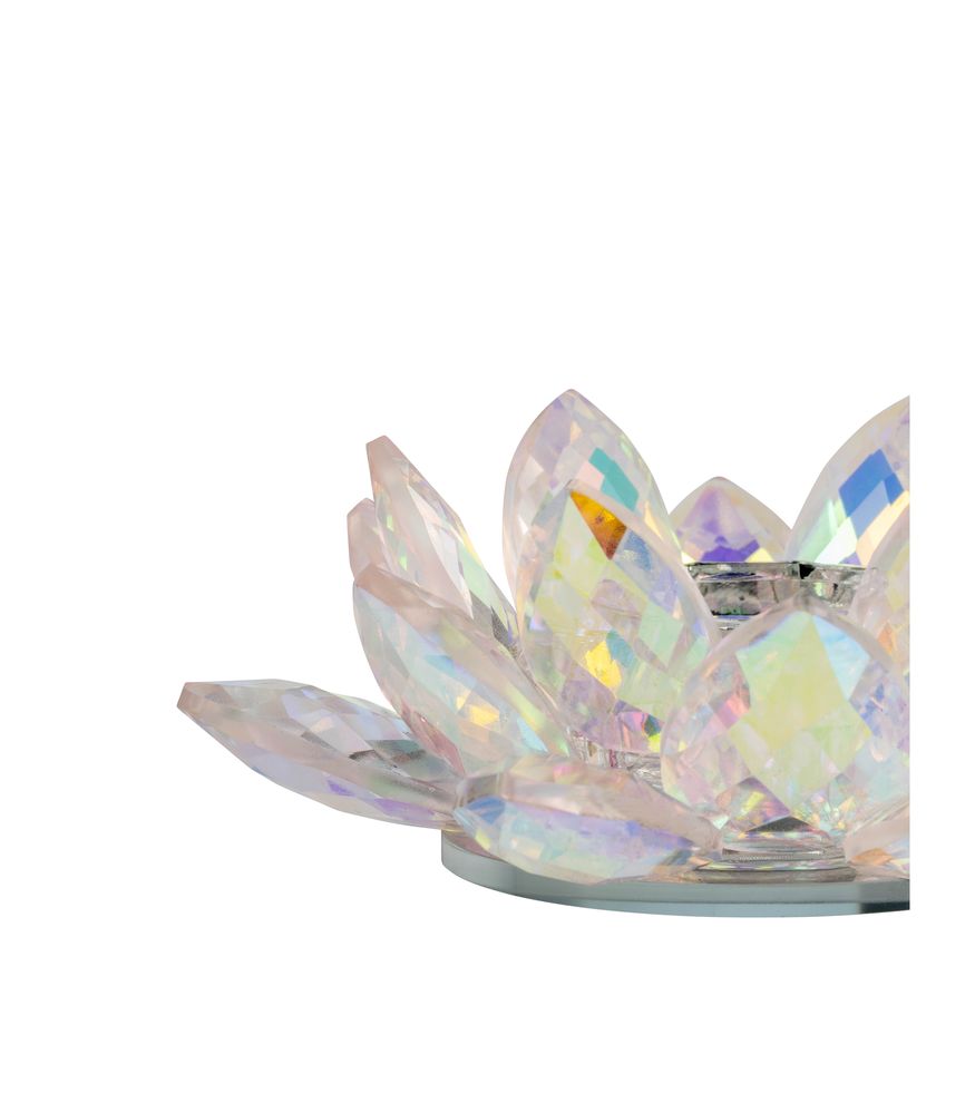 Sagebrook 6" Crystal Lotus Votive Holder - Blush