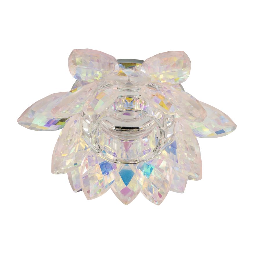 Sagebrook 6" Crystal Lotus Votive Holder - Blush