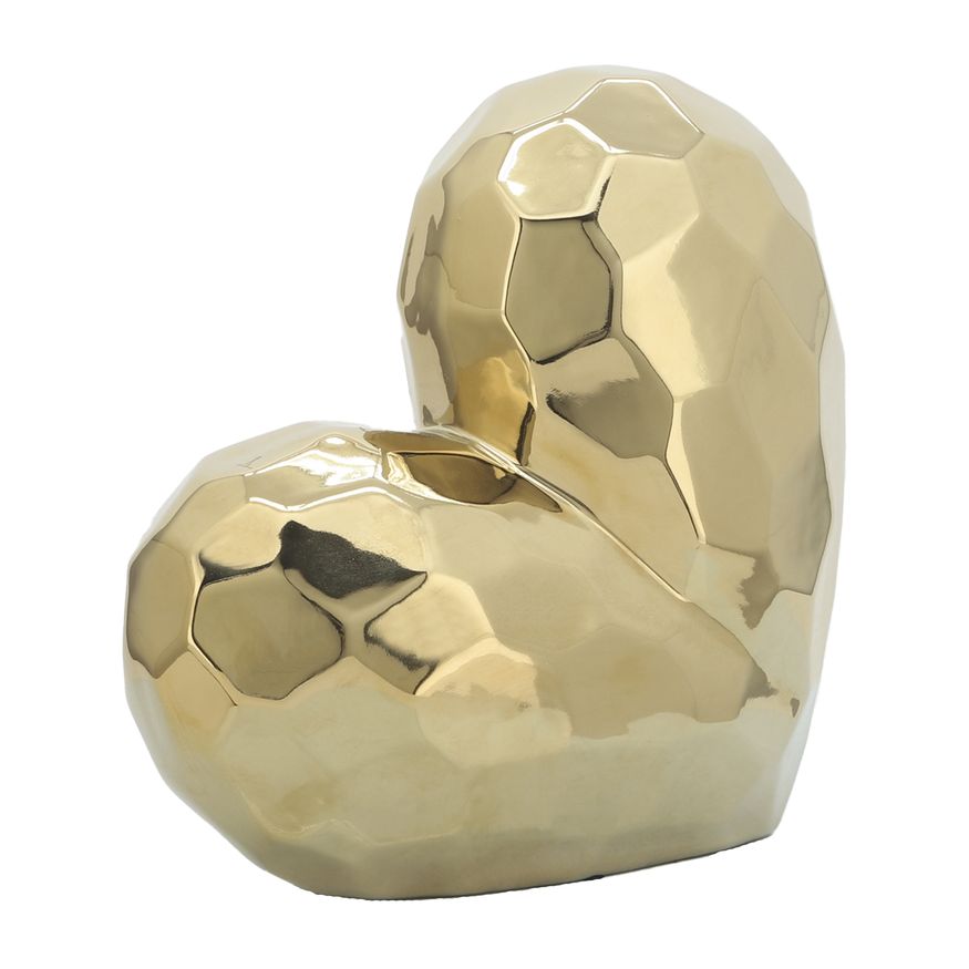 Sagebrook 11" Ceramic Heart - Gold