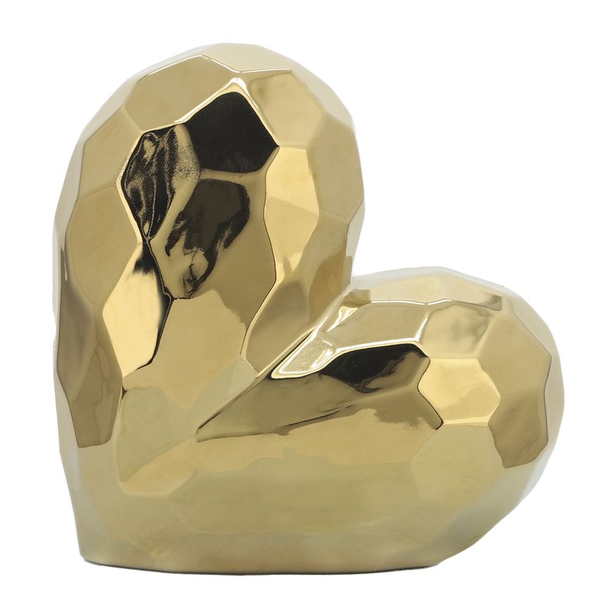 Sagebrook 11" Ceramic Heart - Gold