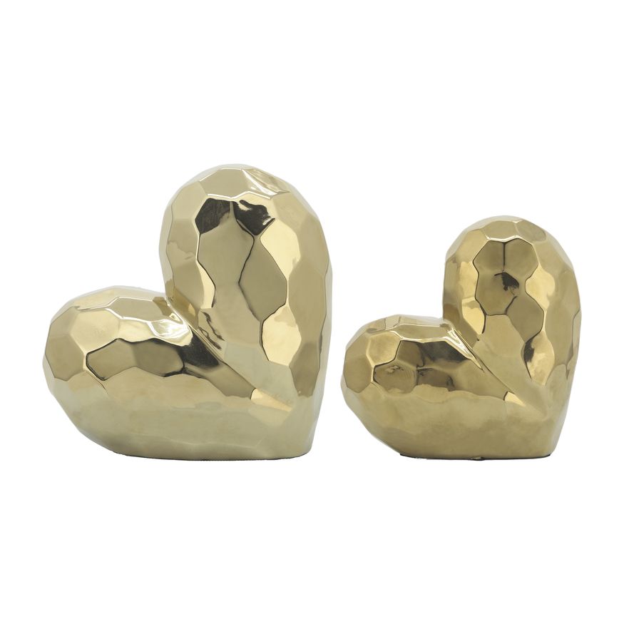 Sagebrook 11" Ceramic Heart - Gold