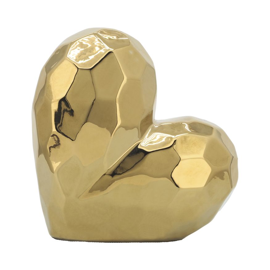 Sagebrook 8" Ceramic Heart - Gold