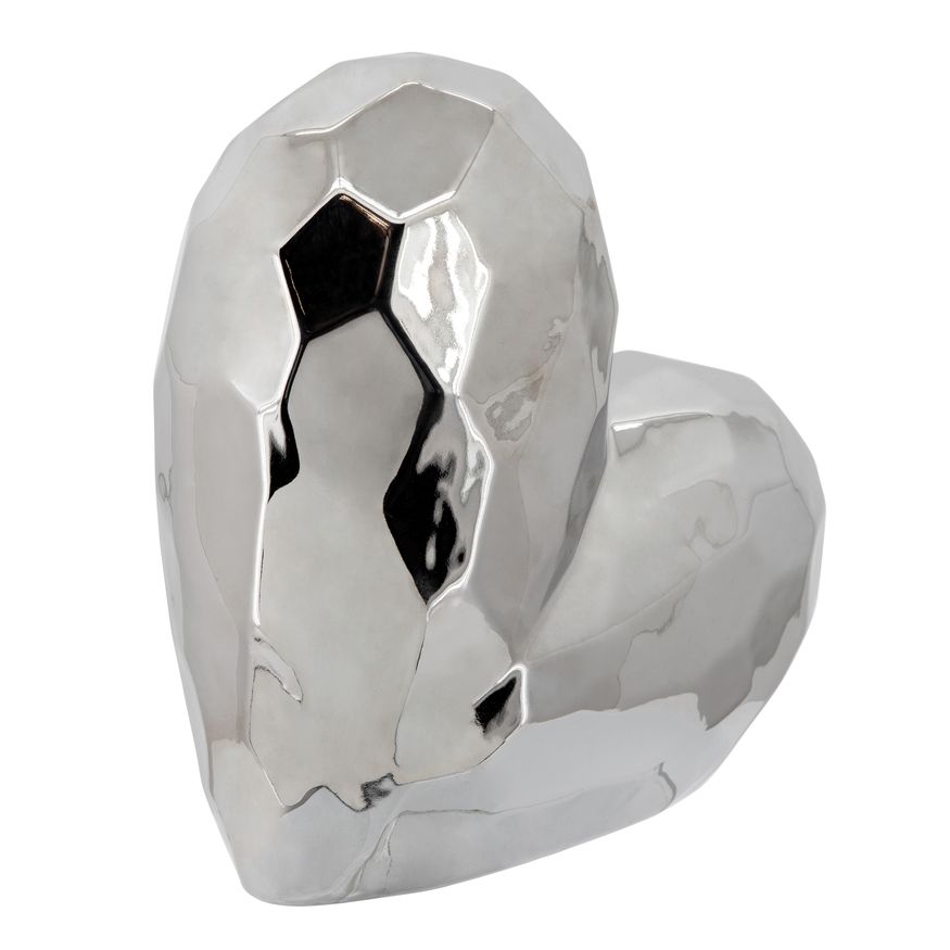 Sagebrook 11" Ceramic Heart - Silver