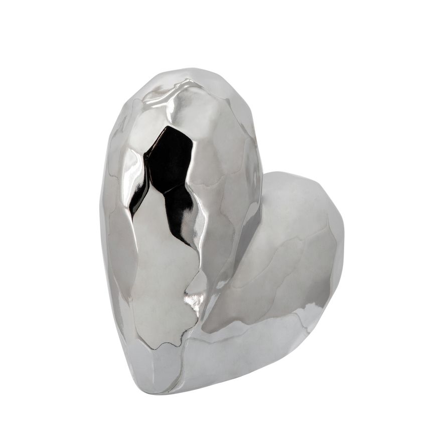 Sagebrook 8" Ceramic Heart - Silver