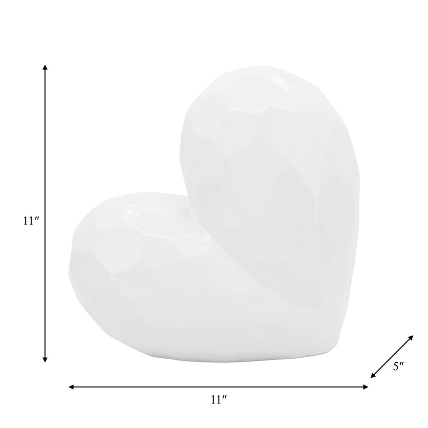 Sagebrook 11" Ceramic Heart - White