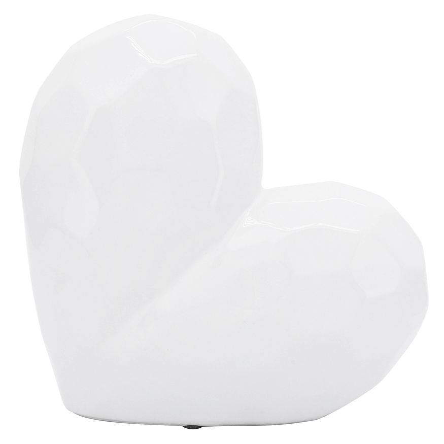 Sagebrook 8" Ceramic Heart - White