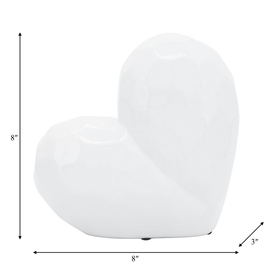 Sagebrook 8" Ceramic Heart - White