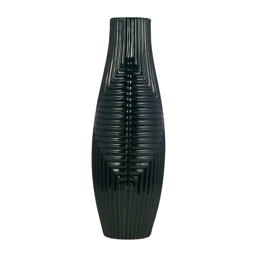 Sagebrook 20" Ceramic Tribal Vase - Forest Green