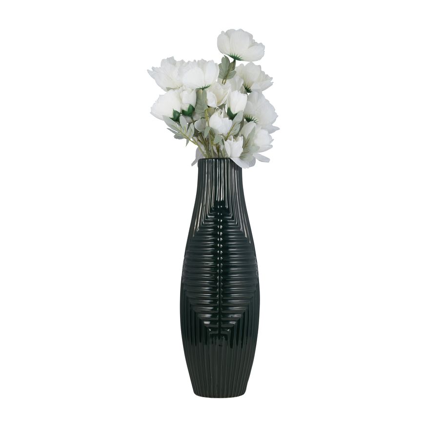 Sagebrook 20" Ceramic Tribal Vase - Forest Green