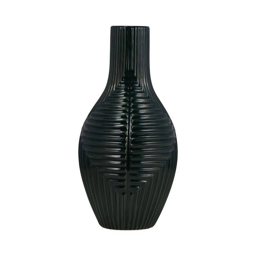 Sagebrook 16" Ceramic Tribal Vase - Forest Green