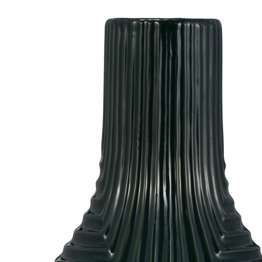 Sagebrook 16" Ceramic Tribal Vase - Forest Green